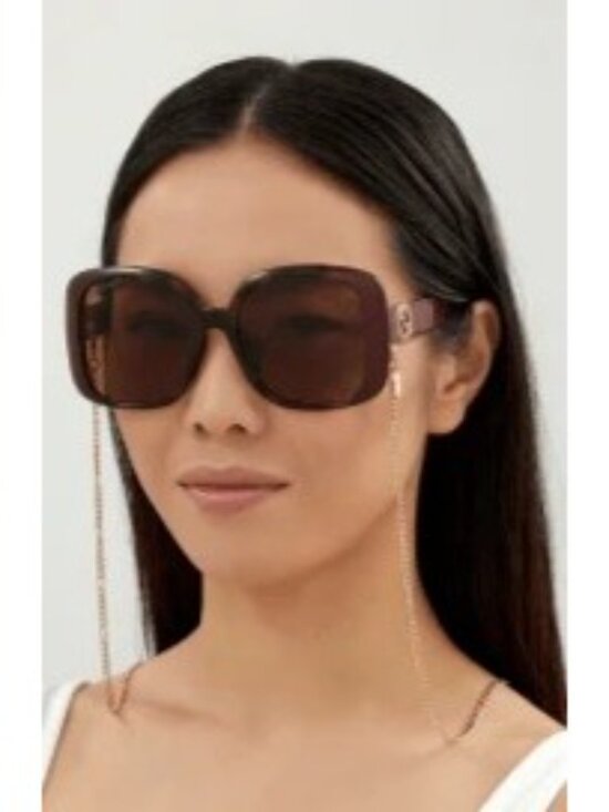 NEW GUCCI GG1029SA 003 SUNGLASSES HAVANA WOMEN EYEWEAR WITH CHAIN main image 8